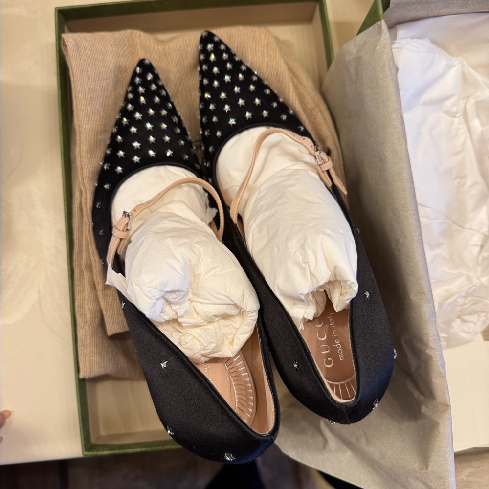 Gucci Black Star-Embellished Heels